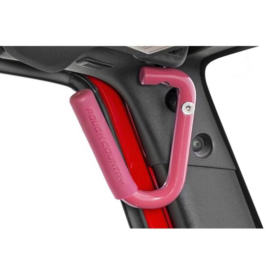 Grab Handles Steel Front Pink Jeep Wrangler JK/Wrangler Unlimited (07-18) (6501PINK) 2