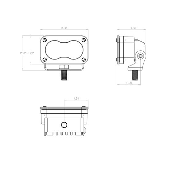 LED Work Light Clear Lens Work/Scene Pattern Pair S2 Sport 2