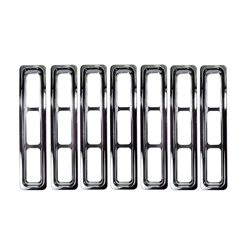 Grille Inserts, Chrome; 97-06 Jeep Wrangler TJ